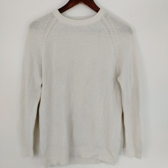 Wilfred Crew Neck Sweater Size XS White Knit Wool Cotton Blend Capsule Classic - Picture 1 of 9